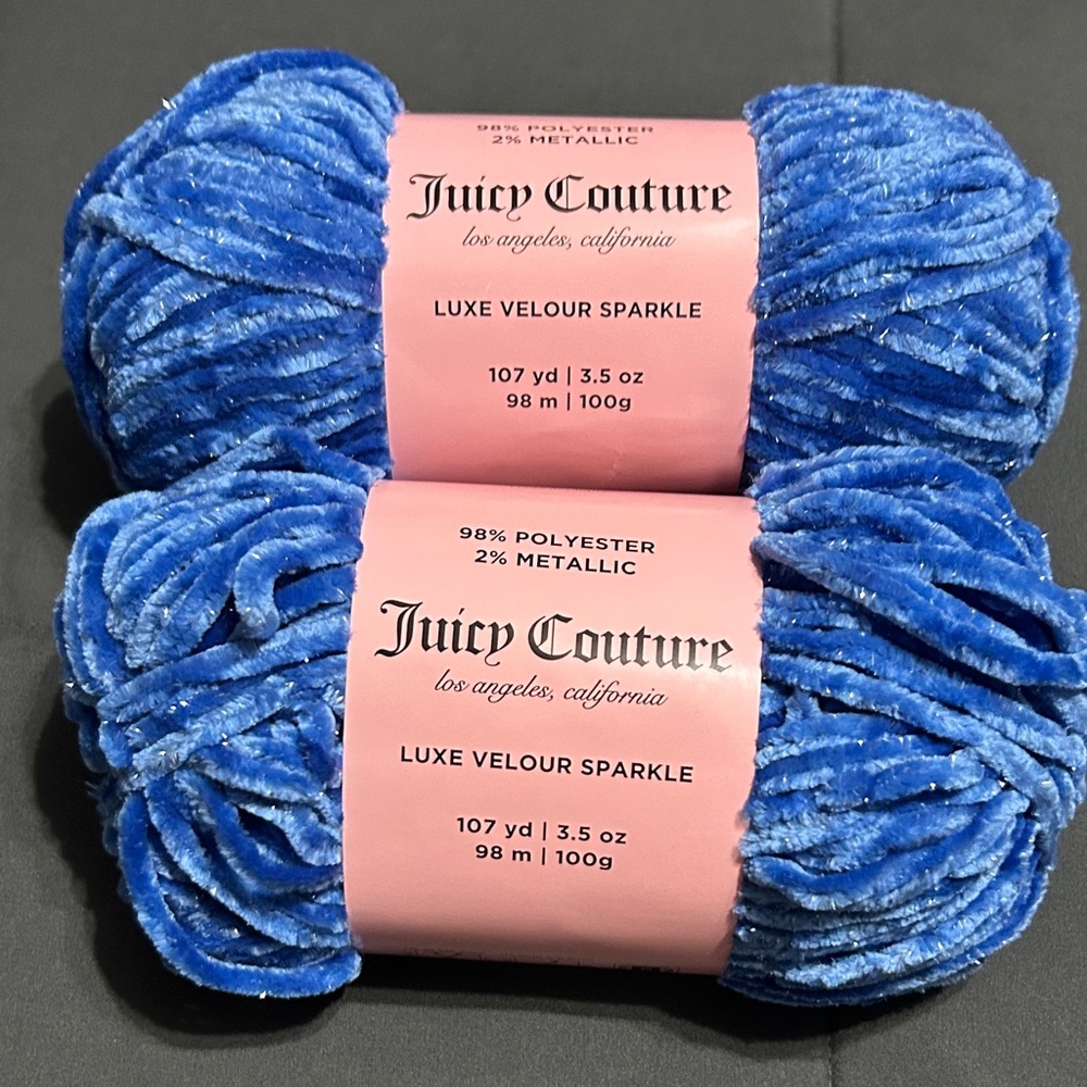 Juicy Couture Luxe Velour Sparkle Yarn - Nautical Blue